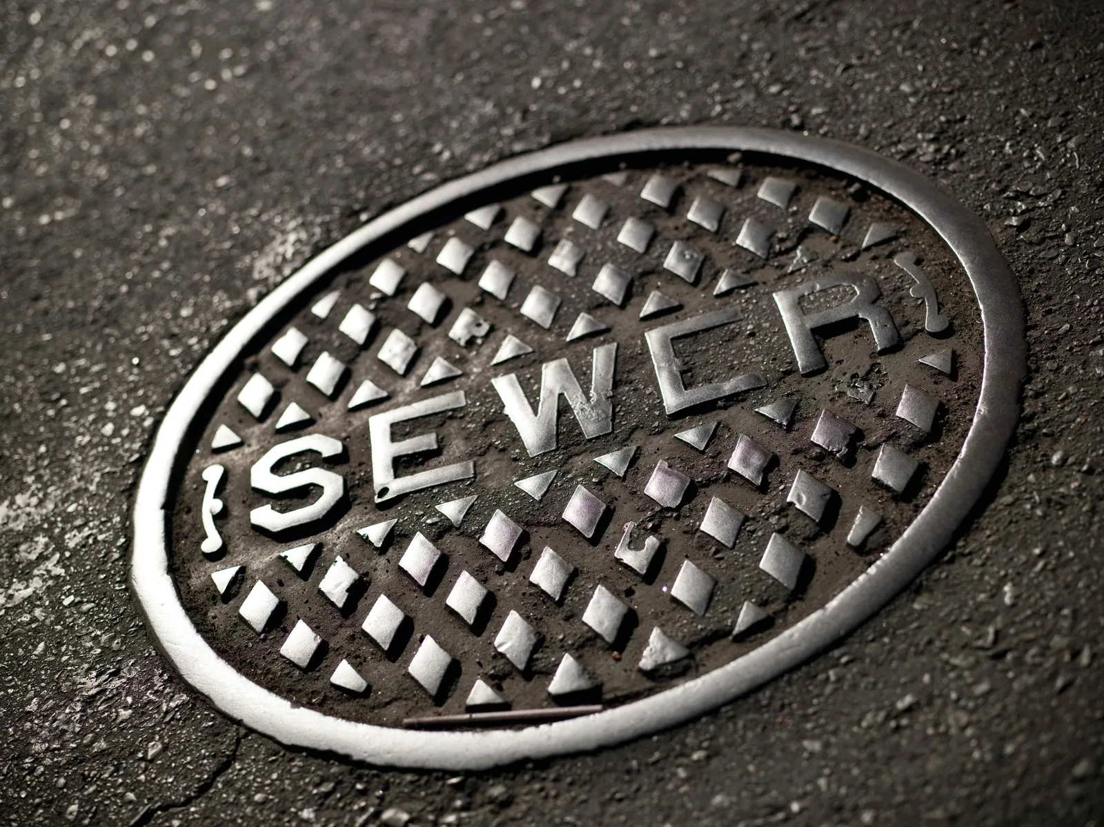 Urban sewer manhole cover representing Los Angeles County sewer flow monitoring work